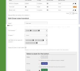 Screenshot of a Connect transition config page