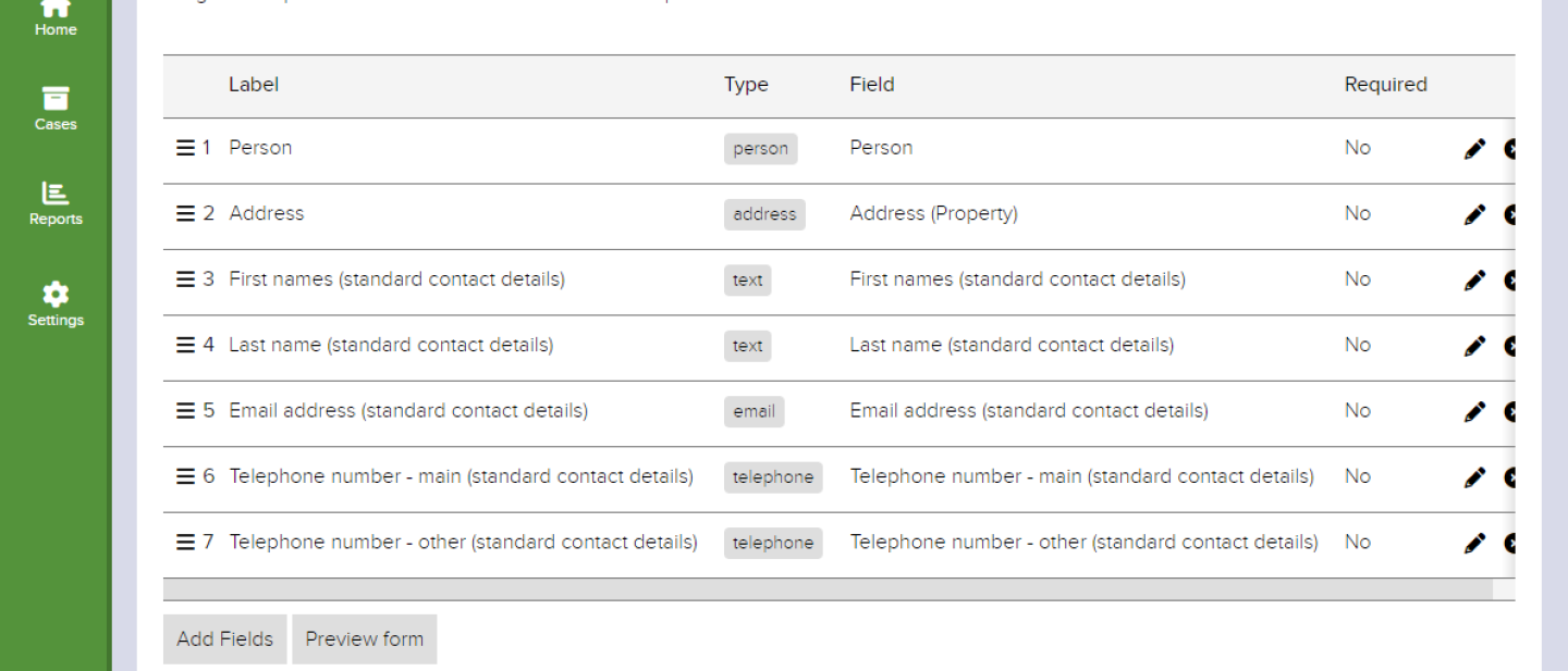 Screenshot of Connect form create page